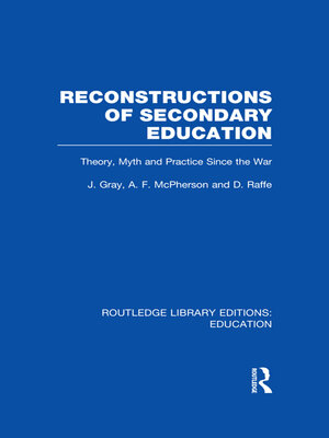 cover image of Reconstructions of Secondary Education